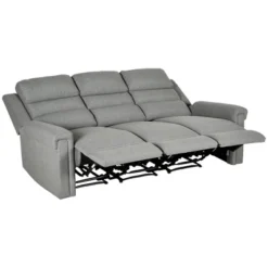 HOMCOM Recliner Sofa Couch With Easy Pull Handles And Adjustable Footrest, 3 Seater Sofa Modern Couch, Gray -Quality Furniture Store GUEST 4e524981 c02c 4ca4 b112 cfc002a69fca