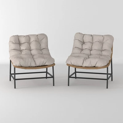 2pk Papasan Scoop Outdoor Patio Chair - Natural - Saracina Home 15 2pk Papasan Scoop Outdoor Patio Chair - Natural - Saracina Home - Image 13