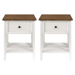 Set Of 2 Farmhouse Single Drawer V Frame Nightstands - Saracina Home -Quality Furniture Store GUEST 50285f74 c096 4646 942b 6ccbf5d3dde3