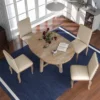 5 PCS Round Wood Extendable Dining Table Set With 4 Upholstered Dining Chairs-ModernLuxe 1 5 PCS Round Wood Extendable Dining Table Set With 4 Upholstered Dining Chairs-ModernLuxe -Quality Furniture Store GUEST 50344921 a20e 458b 96dc 704135e00643