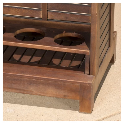 Riviera Acacia Wood Bar - Rich Mahogany - Christopher Knight Home 6 Riviera Acacia Wood Bar - Rich Mahogany - Christopher Knight Home - Image 4