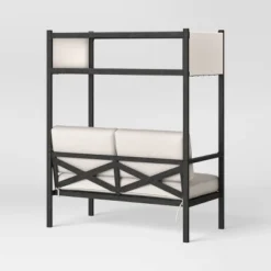 Ryegate 2pc 4' Mini Patio Daybed With Ottoman Weathered Teak - Threshold™ -Quality Furniture Store GUEST 52a56e94 f01a 4e67 98c5 74cb41f35e91