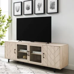 Vik Modern Boho 4 Door Herringbone TV Stand For TVs Up To 80" - Saracina Home 16 Vik Modern Boho 4 Door Herringbone TV Stand For TVs Up To 80" - Saracina Home -Quality Furniture Store GUEST 530194cb a341 4baf 923d 18f7438961b6