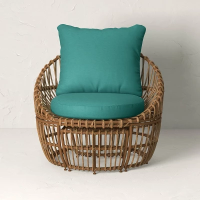 Topanga Club Chair With Ottoman - Blue/Brown - Opalhouse™ Designed With Jungalow™ 5 Topanga Club Chair With Ottoman - Blue/Brown - Opalhouse™ Designed With Jungalow™ - Image 3