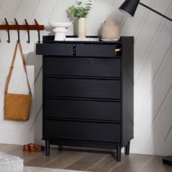 Mid-Century Modern Solid Wood 6 Drawer Vertical Dresser - Saracina Home -Quality Furniture Store GUEST 59498ed0 69d6 47e7 a8e6 18fcacc166e6