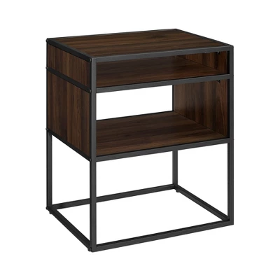 Modern Wood And Metal Side Table With Open Storage - Saracina Home 8 Modern Wood And Metal Side Table With Open Storage - Saracina Home - Image 6
