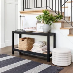 Console Table With Woven Rattan Shelf Black - Threshold™ Designed With Studio McGee -Quality Furniture Store GUEST 5cacba25 9de0 4a9b 86d8 dd94f14308e1