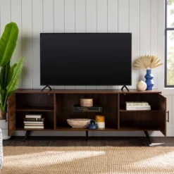2 Door Mid-Century Modern Wood Storage TV Stand For TVs Up To 80" - Saracina Home -Quality Furniture Store GUEST 5d44119d 7e55 4beb 8f77 bb1514318948