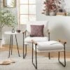 Cushioned Metal & Wood Accent Arm Chair - Cream/Black - Hearth & Hand™ With Magnolia -Quality Furniture Store GUEST 5f0e5097 918e 4add b8ce 8003a991a2a4
