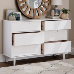 Mid-Century Modern Groove Wood 6 Drawer Dresser - Saracina Home 26 Mid-Century Modern Groove Wood 6 Drawer Dresser - Saracina Home -Quality Furniture Store GUEST 5f343547 8bdb 4ab5 8100 4810a89a5608