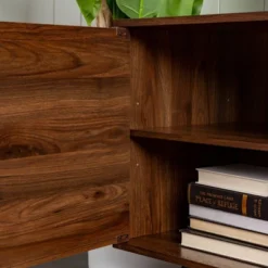 2 Door Mid-Century Modern Wood Storage TV Stand For TVs Up To 80" - Saracina Home -Quality Furniture Store GUEST 5faba6fd cf5d 430a ac22 16488fc6a4a7