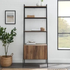 72" Open Shelf And Closed Storage Cabinet Ladder Bookcase - Saracina Home 15 72" Open Shelf And Closed Storage Cabinet Ladder Bookcase - Saracina Home -Quality Furniture Store GUEST 63ba128c 347b 49bc b7d3 5a205f7232df