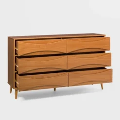 Mid-Century Modern Contoured 6 Drawer Dresser - Saracina Home -Quality Furniture Store GUEST 66fb51cb 1672 46be 9ea3 83daad767b13
