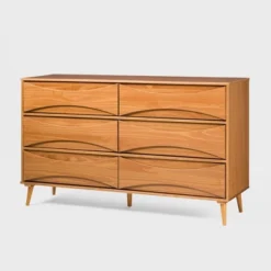 Mid-Century Modern Contoured 6 Drawer Dresser - Saracina Home -Quality Furniture Store GUEST 6812f9ff 3293 4562 9a04 8866ad65d497