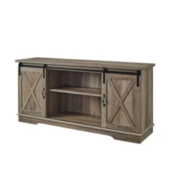 Modern Transitional Sliding Barndoor TV Stand For TVs Up To 65"- Saracina Home -Quality Furniture Store GUEST 693360a1 c63d 4f0c b1fe df6988b47d91