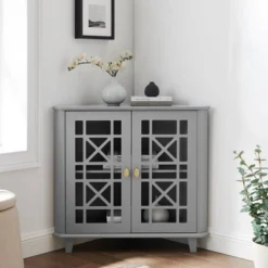 2 Door Corner Accent Cabinet With Fretwork Doors - Saracina Home 25 2 Door Corner Accent Cabinet With Fretwork Doors - Saracina Home -Quality Furniture Store GUEST 6aa69f84 0413 43ec 85f0 32657f3b8c98