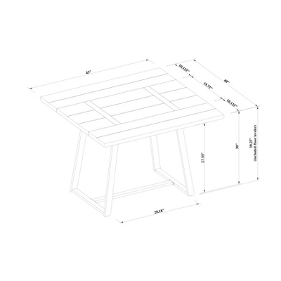 Brimfield Metal Base Extendable Dining Table Brown - Threshold™ 6 Brimfield Metal Base Extendable Dining Table Brown - Threshold™ - Image 4