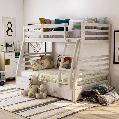 HOMES: Inside + Out Twin Over Full Kids' Emma Bunk Bed Wire Brushed White - IoHOMES 3 HOMES: Inside + Out Twin Over Full Kids' Emma Bunk Bed Wire Brushed White - IoHOMES