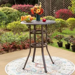 Captiva Designs 3pc Cast Aluminum Outdoor Patio Dining Set With Bar Stools Brown -Quality Furniture Store GUEST 6dc1ff33 04bb 425a 9946 a3ae3b479cf6