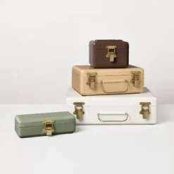 5" Small Metal Box Set With Brass Hardware Brown - Hearth & Hand™ With Magnolia -Quality Furniture Store GUEST 6df7a57d 3e25 4fad 8684 ad431b2274ec