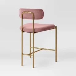 Orion Luxe Backed Counter Height Barstool With Brass Legs Blush Velvet - Threshold™ -Quality Furniture Store GUEST 6fae67b2 b02e 4960 846e d794af26c1cf