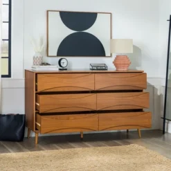 Mid-Century Modern Contoured 6 Drawer Dresser - Saracina Home -Quality Furniture Store GUEST 6fead62f 7409 4ab1 a4ea 29860158a949