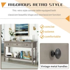 Retro Console Table With Drawers And Shelf-ModernLuxe 17 Retro Console Table With Drawers And Shelf-ModernLuxe -Quality Furniture Store GUEST 718705b9 6e1b 4b06 a19f f19924c005f8