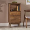 Rabun Handcrafted Mid-Century Modern Mango Wood 3 Drawer Chest Light Oak - Christopher Knight Home