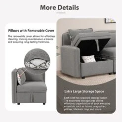 122.8" Minimalist Convertible Modular Sofa, Upholstered Sectional Sofa Couch With 5 Pillows-ModernLuxe 20 122.8" Minimalist Convertible Modular Sofa, Upholstered Sectional Sofa Couch With 5 Pillows-ModernLuxe -Quality Furniture Store GUEST 758104f0 2824 4484 a592 7670bd523c90