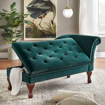 Storage Chaise Emerald Green - Buylateral 4 Storage Chaise Emerald Green - Buylateral - Image 2