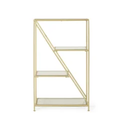 Kokesh Modern Glam Tempered Glass 3 Shelf Asymmetrical Bookcase Gold - Christopher Knight Home 13 Kokesh Modern Glam Tempered Glass 3 Shelf Asymmetrical Bookcase Gold - Christopher Knight Home -Quality Furniture Store GUEST 76aac0ad 62b1 4356 b049 86166c87825f
