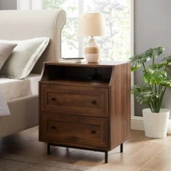 Transitional 2 Drawer Nightstand With USB Port - Saracina Home -Quality Furniture Store GUEST 781ffe09 6d44 4a9f 8ed7 47a5be6b5603