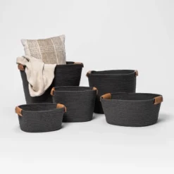 17" Coiled Rope Bin Warm Gray Charcoal - Brightroom™ -Quality Furniture Store GUEST 7bd0afee b876 42c3 8ed0 e4c7b21cd1e2 1