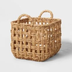 Twisted Open Checkered Weave Milk Crate Natural - Brightroom™ -Quality Furniture Store GUEST 7cdb0b06 63dd 4c9e 9054 23599ff003c3