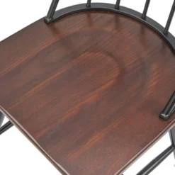 Set Of 2 Milo Windsor Metal With Wood Seat Dining Chairs Black/Espresso Brown - Buylateral -Quality Furniture Store GUEST 7e956ac6 1f8e 4b5a b05e cefd0c99611c