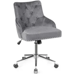 Tangkula Velvet Desk Chair Upholstered 360°Swivel Height Adjustable Rolling Office Chair For Office Bedroom Living Room 20 Tangkula Velvet Desk Chair Upholstered 360°Swivel Height Adjustable Rolling Office Chair For Office Bedroom Living Room -Quality Furniture Store GUEST 7e9629cf d986 48e5 8dd8 8904994c4108