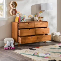 Mid-Century Modern Groove Wood 6 Drawer Dresser - Saracina Home 39 Mid-Century Modern Groove Wood 6 Drawer Dresser - Saracina Home -Quality Furniture Store GUEST 7faaf4e0 3bb4 4268 99ad 0f6342d872ce