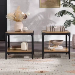 Set Of 2 Benny Urban Industrial Angle Iron Side Tables - Saracina Home 27 Set Of 2 Benny Urban Industrial Angle Iron Side Tables - Saracina Home -Quality Furniture Store GUEST 805a5e76 b2c9 47bf ac9c 7696f3043384