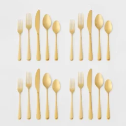 20pc Harrington Flatware Set Gold - Threshold™ -Quality Furniture Store GUEST 83f8ea2e 2885 4bf8 9e92 e1aa54e1e88c
