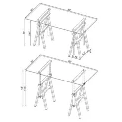 Statham Glass Top Adjustable Sawhorse Standing Desk Chrome - Coaster -Quality Furniture Store GUEST 83fa6233 ac1f 4164 8445 30e244687000