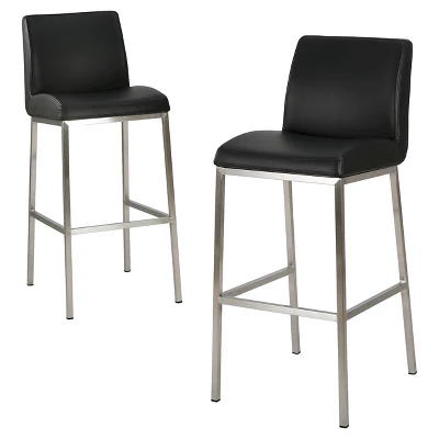 30" Vasos Bonded Leather Barstool Set 2ct - Christopher Knight Home 6 30" Vasos Bonded Leather Barstool Set 2ct - Christopher Knight Home - Image 4