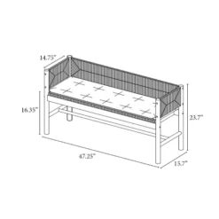 Elden Wood Bench With Woven Back And Loose Cushion Seat - Threshold™ Designed With Studio McGee -Quality Furniture Store GUEST 8f053347 15e4 4064 81c1 72a38bf0a4d6