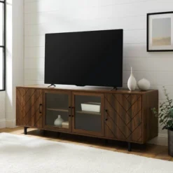 Vik Modern Boho 4 Door Herringbone TV Stand For TVs Up To 80" - Saracina Home 17 Vik Modern Boho 4 Door Herringbone TV Stand For TVs Up To 80" - Saracina Home -Quality Furniture Store GUEST 9063eb92 b49a 4de7 8042 61e07cd7b281