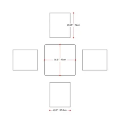 Miramar 5pc Square Wood Patio Bar Height Dining Set - Cinnamon Brown/Black - CorLiving -Quality Furniture Store GUEST 91ab6f97 53bf 4ea2 8066 d1d9525bcad3