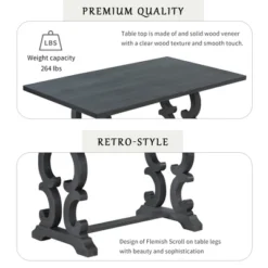 6 PCS Retro Dining Set With Unique-designed Table And Upholstered Chair-ModernLuxe 16 6 PCS Retro Dining Set With Unique-designed Table And Upholstered Chair-ModernLuxe -Quality Furniture Store GUEST 92a39d7a d42d 44b6 af94 926854eed90a