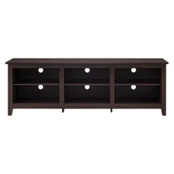 Transitional 6 Cubby Wood Open Storage Wood TV Stand For TVs Up To 80"- Saracina Home -Quality Furniture Store GUEST 92fe5691 6d10 45aa a903 60b396346c9f