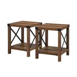 Set Of 2 Sophie Rustic Farmhouse X Frame Side Tables - Saracina Home 17 Set Of 2 Sophie Rustic Farmhouse X Frame Side Tables - Saracina Home -Quality Furniture Store GUEST 94f15c68 b382 4925 90f4 ac7532c4c41e