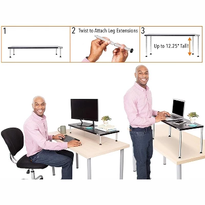 Titan Monitor Stand – 31.25” Height Adjustable Monitor Riser And Desk Shelf– Black – Stand Steady 9 Titan Monitor Stand – 31.25” Height Adjustable Monitor Riser And Desk Shelf– Black – Stand Steady - Image 7