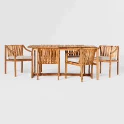 7pc Modern Slatted Wood Outdoor Dining Set - Saracina Home 15 7pc Modern Slatted Wood Outdoor Dining Set - Saracina Home -Quality Furniture Store GUEST 97b97aff 19ee 4550 9126 93ae4bc68f53