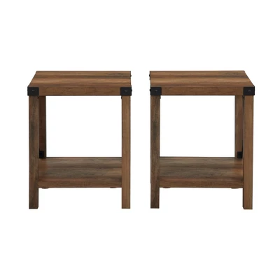 Set Of 2 Sophie Rustic Farmhouse X Frame Side Tables - Saracina Home 12 Set Of 2 Sophie Rustic Farmhouse X Frame Side Tables - Saracina Home - Image 10